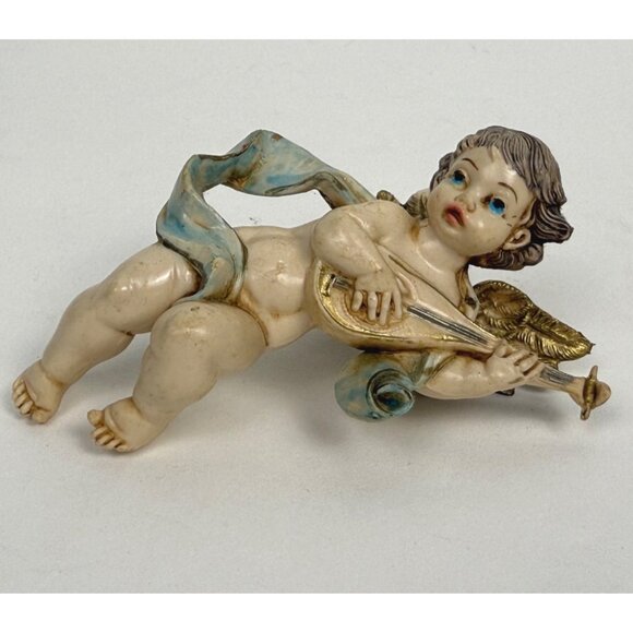 Depose Italy Cherub with Mandolin Vintage Ornament Figurine - Picture 1 of 8